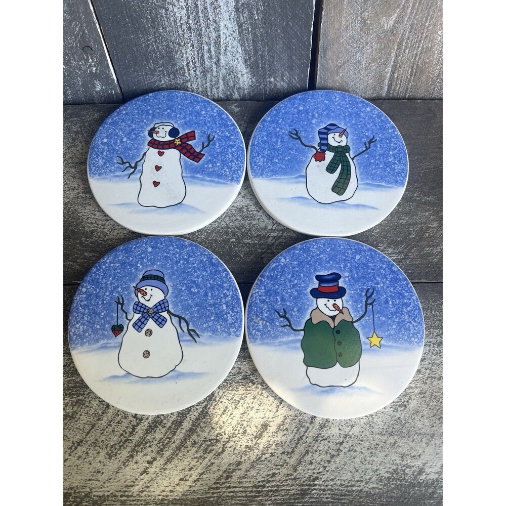 Ceramic Snowman Coasters